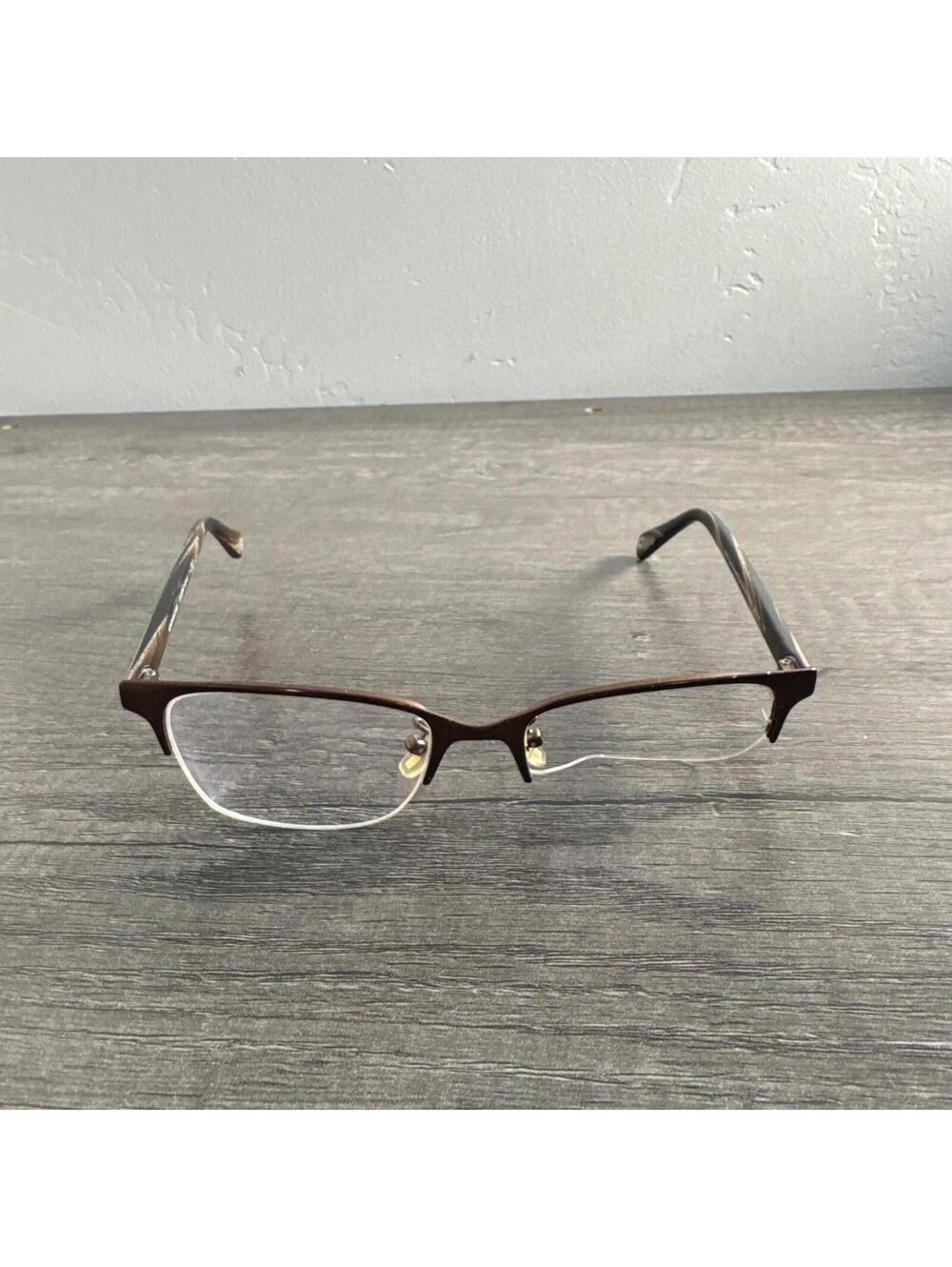 Coach Eyeglasses HC 5047 (Evie) 9163  Satin Brown Half Rim FRAMES ONLY 50-17-135